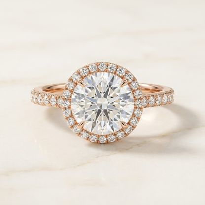 Aurum Vale Aarika Diamond Halo Ring Atelier front view