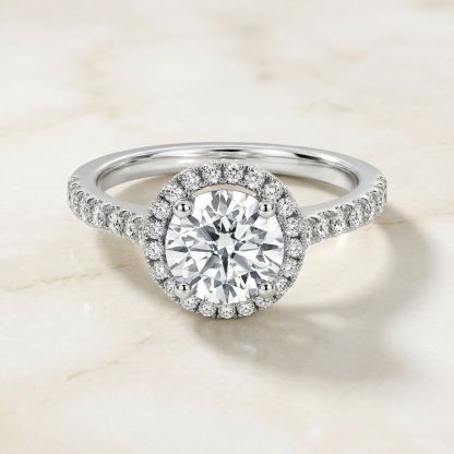 Aurum Vale Aarika Diamond Halo Ring Classic