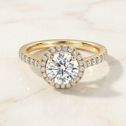 Aurum Vale Aarika Diamond Halo Ring Classic