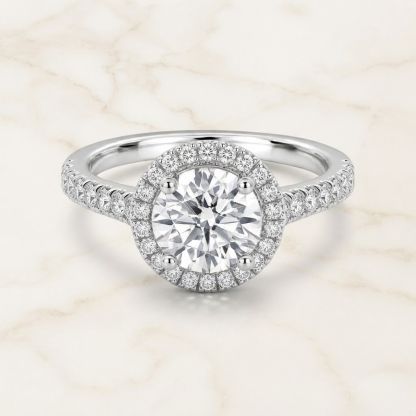 Aurum Vale Aarika Diamond Halo Ring Heirloom front view