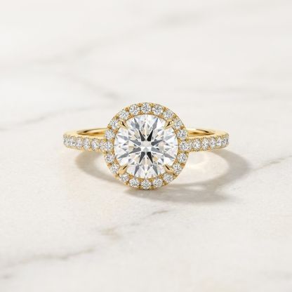 Aurum Vale Aarika Diamond Halo Ring Luxe