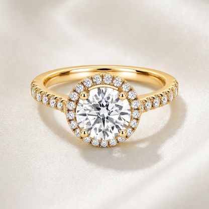 Aurum Vale Aarika Diamond Halo Ring Signature