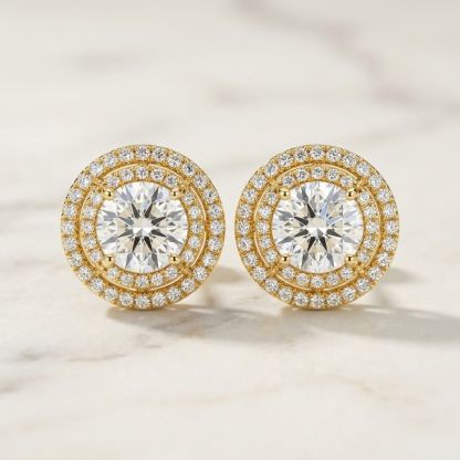 Aurum Vale Elara Diamond Stud Earrings Atelier front view