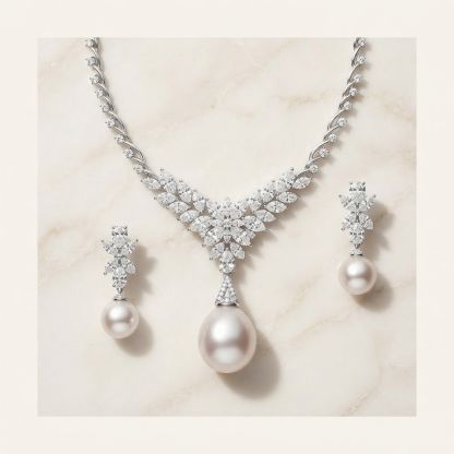 Aurum Vale Leela Bridal Jewelry Set Atelier front view