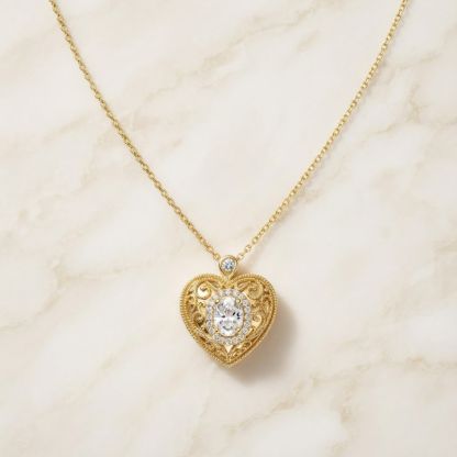 Aurum Vale Meera Kids Heart Pendant Heirloom front view