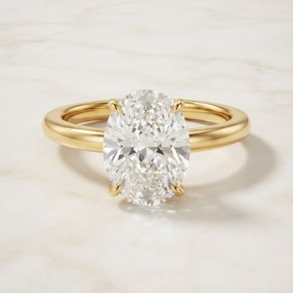 Aurum Vale Mira Oval Solitaire Ring Atelier front view