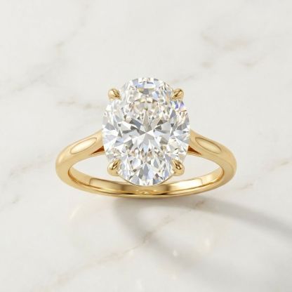 Aurum Vale Mira Oval Solitaire Ring Cathedral