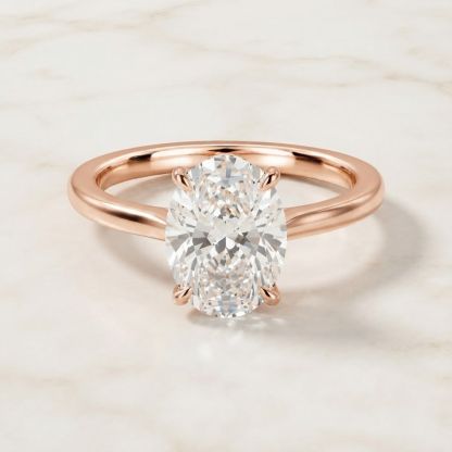 Aurum Vale Mira Oval Solitaire Ring Heirloom front view