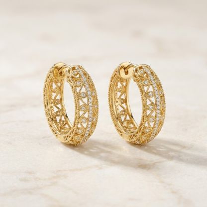 Aurum Vale Nira Gold Hoop Earrings Atelier front view