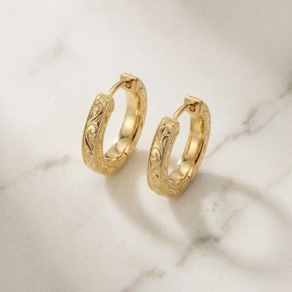 Aurum Vale Nira Gold Hoop Earrings Heirloom front view