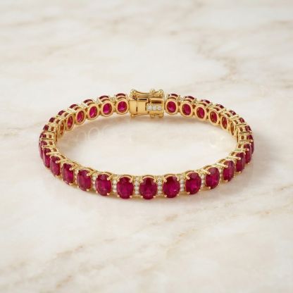 Aurum Vale Reva Ruby Bangle Atelier front view