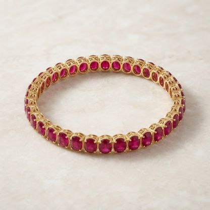 Aurum Vale Reva Ruby Bangle Heirloom front view