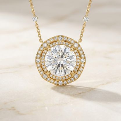 Aurum Vale Saanvi Diamond Pendant Atelier front view