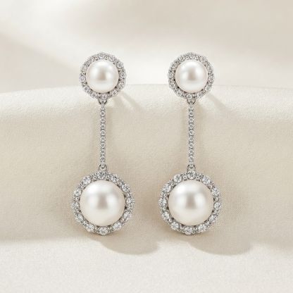 Aurum Vale Tara Pearl Drop Earrings Heirloom front view