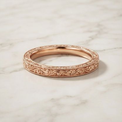 Aurum Vale Veda Rose Gold Band Classic front view