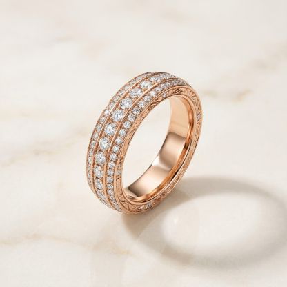 Aurum Vale Veda Rose Gold Band Luxe front view