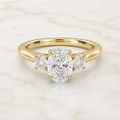 Aurum Vale Seraphina Three-Stone Diamond Trilogy Ring - Yellow Gold