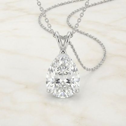 Aurum Vale Aurelia Pear-Drop Diamond Pendant - White Gold