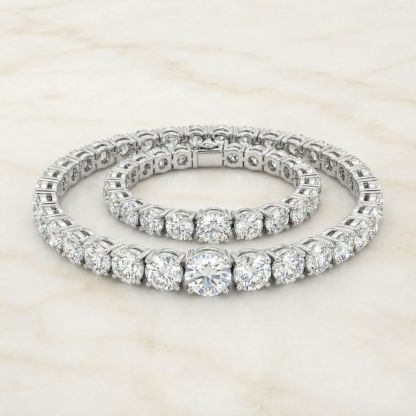 Aurum Vale Vivienne Diamond Riviere Tennis Necklace - White Gold