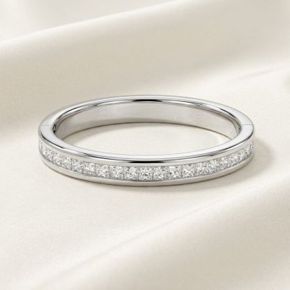 Aurum Vale Eleanora Princess-Cut Diamond Bangle - White Gold