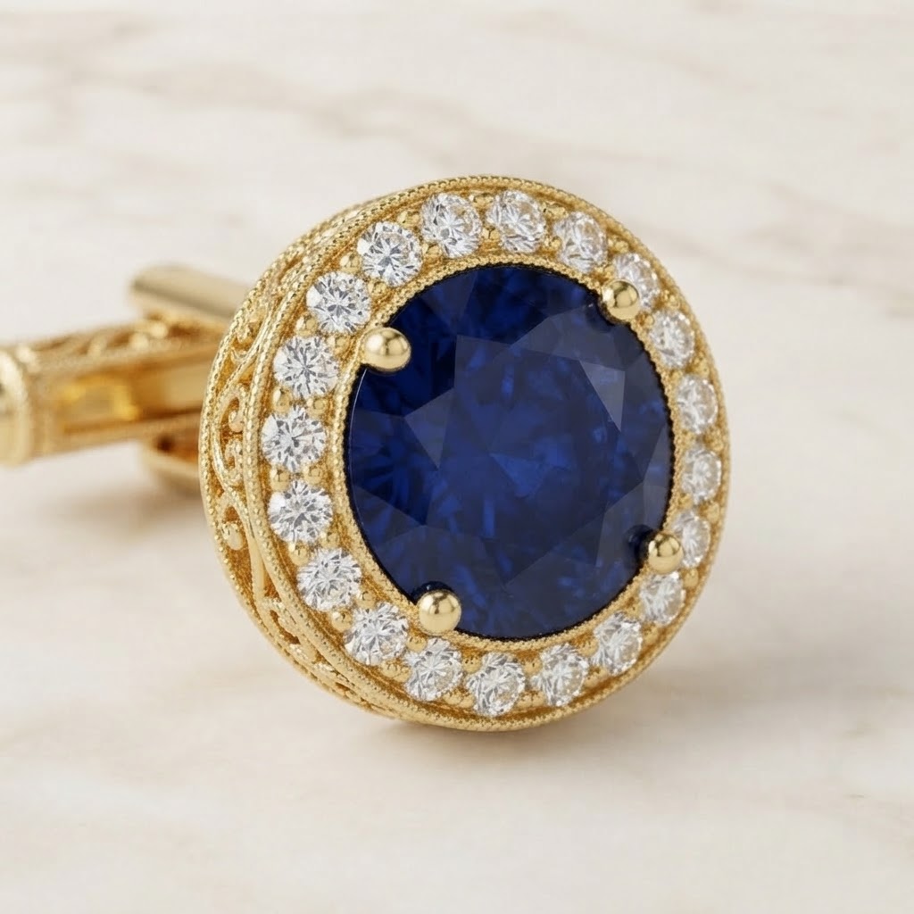 Aurum Vale Dev Sapphire Cufflinks Atelier