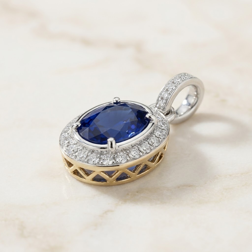 Aurum Vale Liora Sapphire Charm Signature