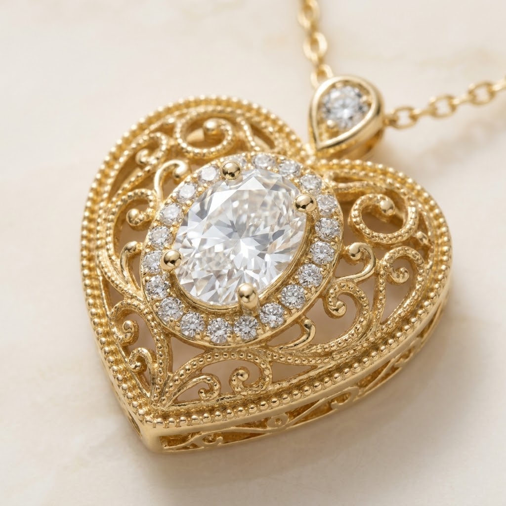 Aurum Vale Meera Kids Heart Pendant Heirloom