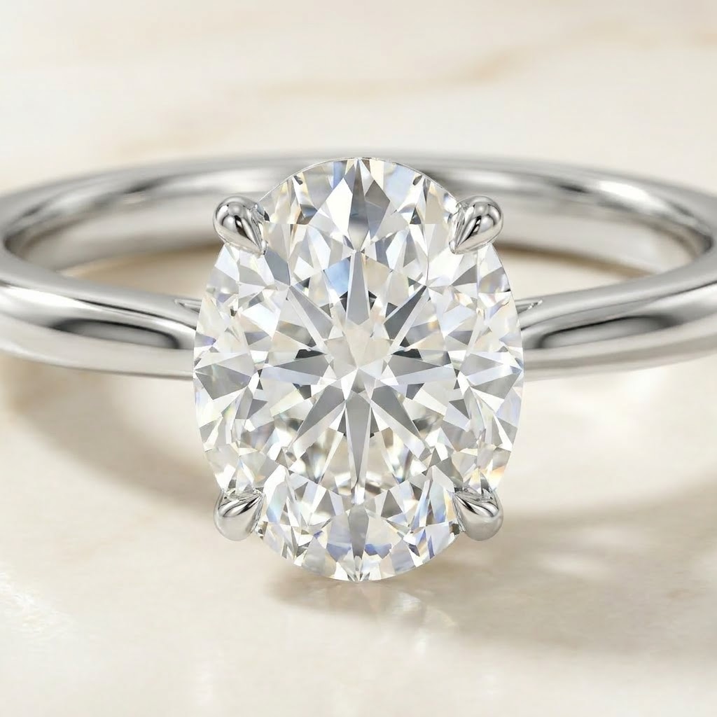 Aurum Vale Mira Oval Solitaire Ring Classic
