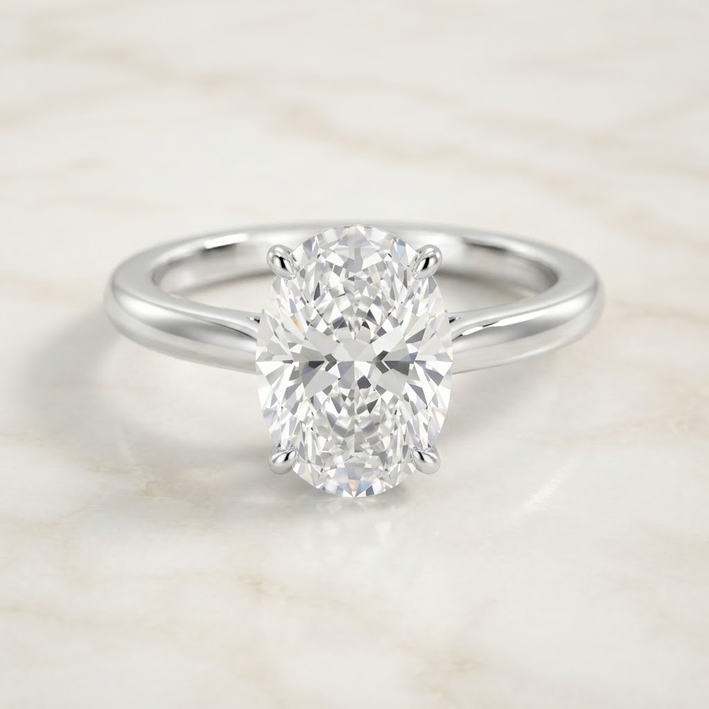 Aurum Vale Mira Oval Solitaire Ring Signature