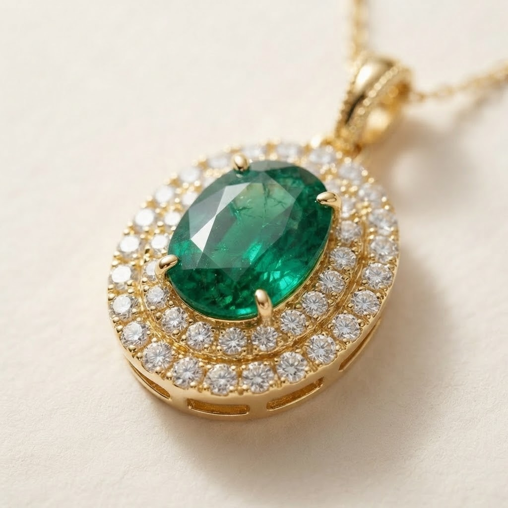 Aurum Vale Noor Emerald Pendant Atelier
