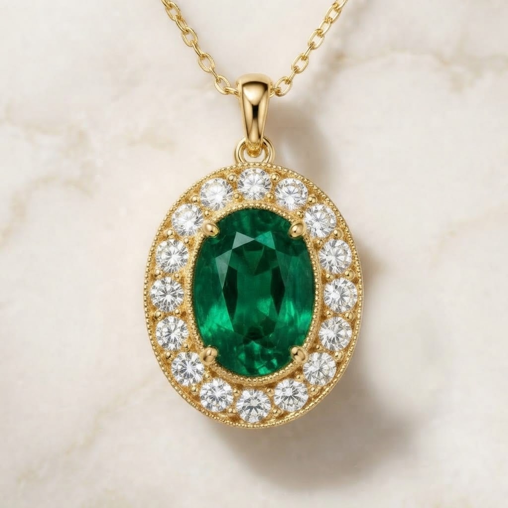 Aurum Vale Noor Emerald Pendant Heirloom