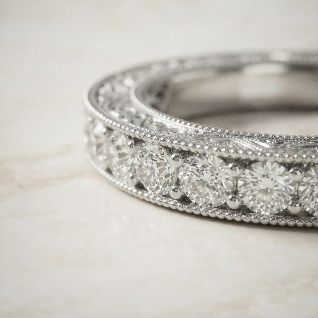 Aurum Vale Ziya Platinum Wedding Band Heirloom